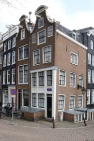 View of the leaning side of the homes: Amsterdam